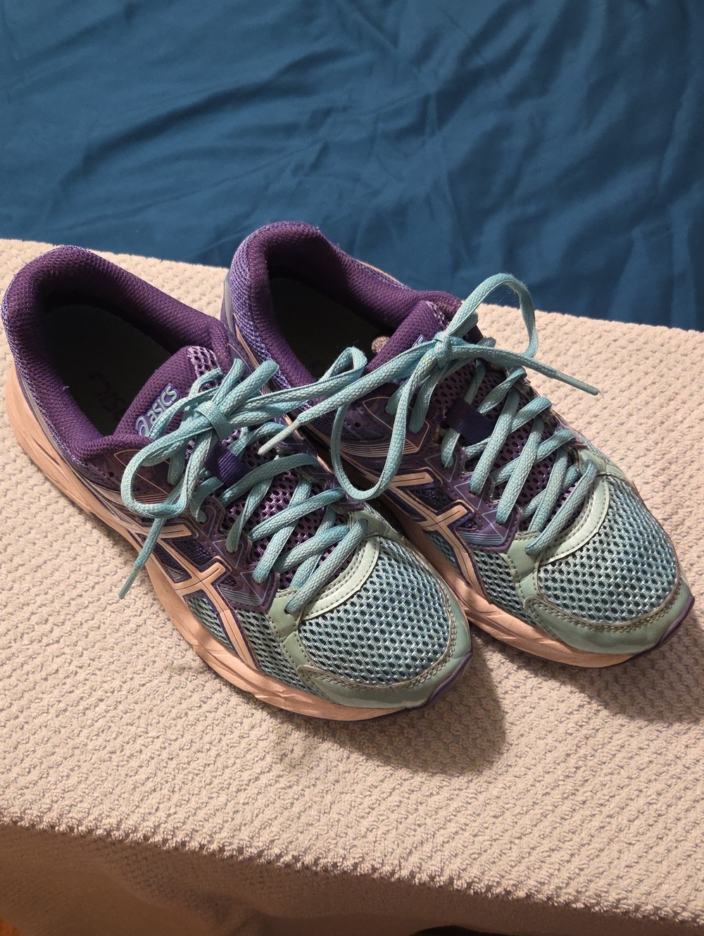 ASICS Women's Teal & Purple Athletic Running Shoes